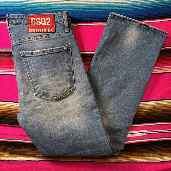 DSQUARED2 Jeans Mens Measure 32x31 Blue Light Med Wash Straight Leg‎ Italy - Picture 1 of 9
